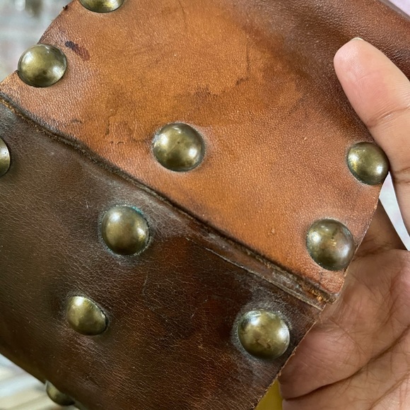 ❌SOLD❌ Vintage Handmade Studded Tool Kidney Belt Leather - Picture 11 of 13